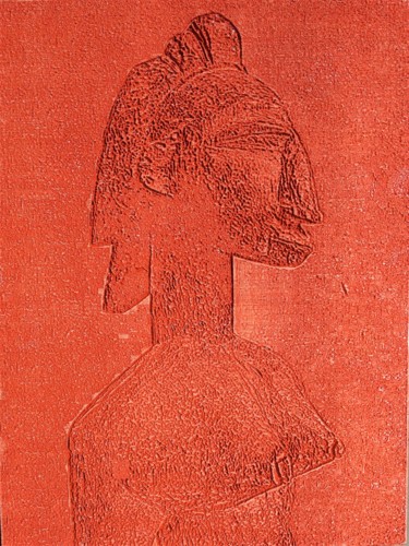 Sculpture titled "Sculpture Africaine…" by Karim Benamar Aissa, Original Artwork, Plastic