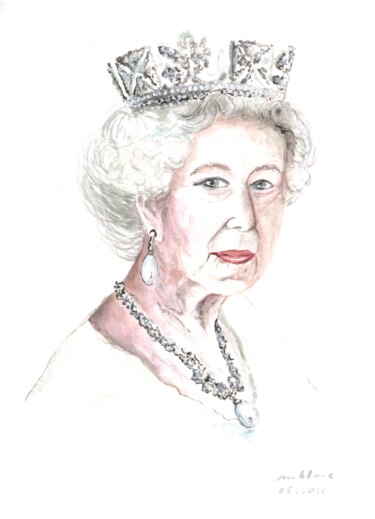 Картина под названием "Queen Lily - Queen…" - Catherine Maublanc, Подлинное произведение искусства, Акварель
