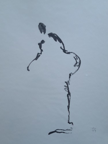 Dessin intitulée "Trait de Silhouette" par Pascale Delarge, Œuvre d'art originale, Encre