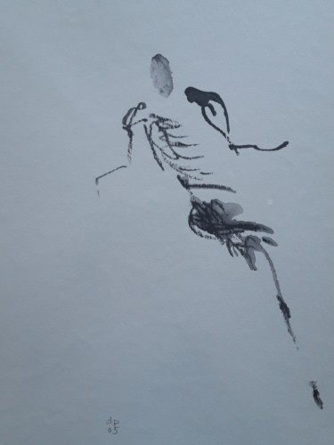 Dessin intitulée "Silhouette Squeleti…" par Pascale Delarge, Œuvre d'art originale, Encre