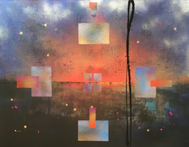 Painting titled "Horizon 2017" by Arthus Rey, Original Artwork, Acrylic