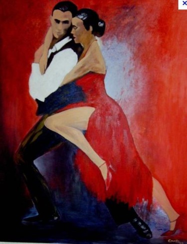 Peinture intitulée "Danse enflammée" par Conte, Œuvre d'art originale