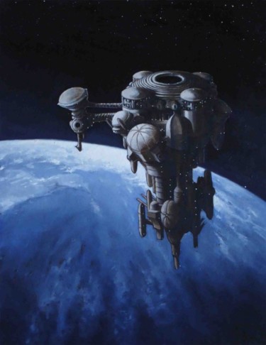 Pintura titulada "En órbita 2" por Enric Torrens Pérez, Obra de arte original