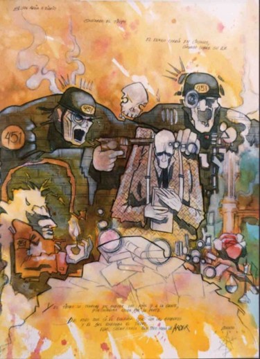 Pintura titulada "Fahrenheit 451" por Enric Torrens Pérez, Obra de arte original