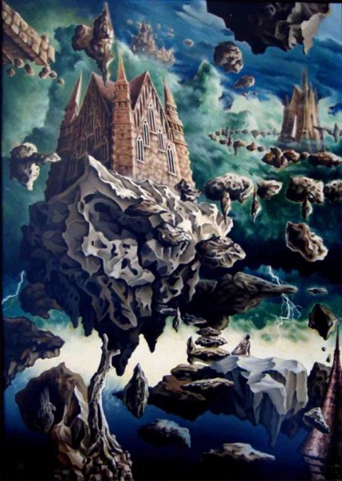 Pintura titulada "Universos Suspendid…" por Enric Torrens Pérez, Obra de arte original, Oleo