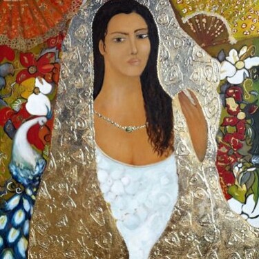 Pittura intitolato "Janita la belle and…" da Cony Shesson, Opera d'arte originale, pigmenti