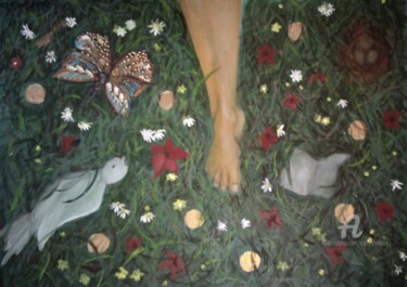 Pintura titulada "Le Jardin" por Cony Shesson, Obra de arte original, Acrílico Montado en Bastidor de camilla de madera