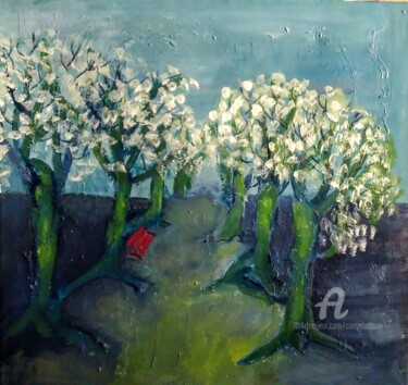 Painting titled "Le jardin des enfan…" by Cony Shesson, Original Artwork, Acrylic