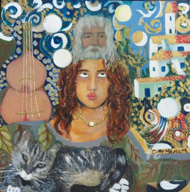 Pintura titulada "Sainte Lucie" por Cony Shesson, Obra de arte original, Acrílico