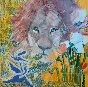 Painting titled "Savana" by Cony Shesson, Original Artwork, Acrylic Mounted on Wood Stretcher frame