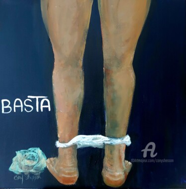 Painting titled "BASTA" by Cony Shesson, Original Artwork, Acrylic