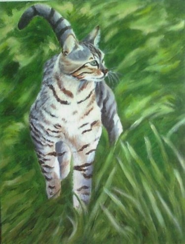 Pintura intitulada "Cat" por Fernanda Costa, Obras de arte originais