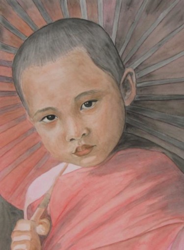 Pintura intitulada "Chinese boy" por Fernanda Costa, Obras de arte originais