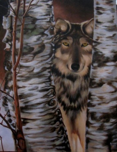 Pintura intitulada "Wolf" por Fernanda Costa, Obras de arte originais