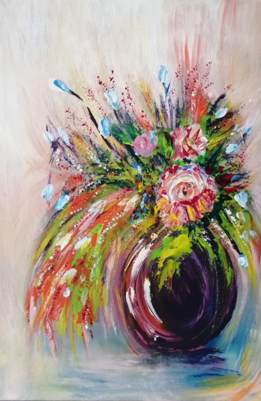 Painting titled "Scent:of the spring…" by Valerie Kraplia, Original Artwork, Acrylic