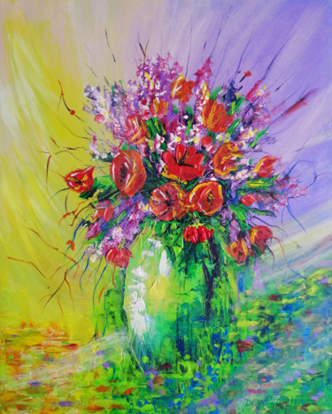 Painting titled "Spring:dwelt:in my…" by Valerie Kraplia, Original Artwork, Acrylic