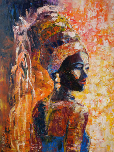 Painting titled "A muse, a goddess,…" by Valerie Kraplia, Original Artwork, Oil