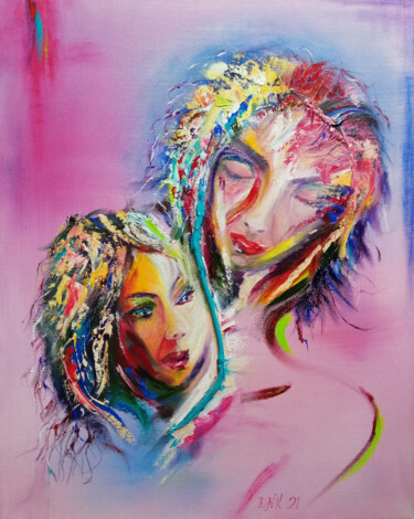 Umbilical Cord: Hello, Mom Pittura intitolato "Umbilical Cord: Hel…" da Valerie Kraplia, Opera d'arte originale, Olio