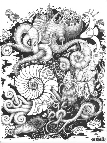 Drawing titled "Spirale" by Coolyeyu, Original Artwork, Ink