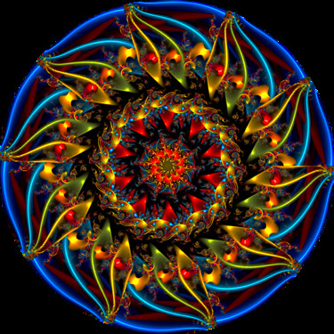 Bright Sun Mandala Digitale Künste mit dem Titel "Bright Sun Mandala" von Angela Hanley, Original-Kunstwerk, 2D Digital Work