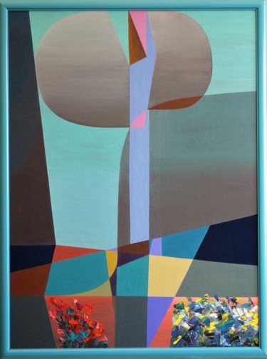 Malerei mit dem Titel "Landschaft" von Tilman Flatt, Original-Kunstwerk, Öl