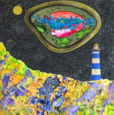 Malerei mit dem Titel "Küste" von Tilman Flatt, Original-Kunstwerk, Acryl