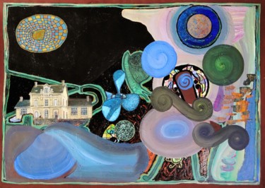Malerei mit dem Titel "Nachtfahrt" von Tilman Flatt, Original-Kunstwerk, Acryl