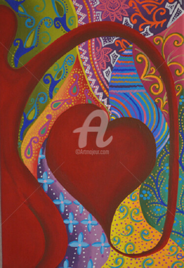 Peinture intitulée "Atout Coeur" par Co.S, Œuvre d'art originale, Acrylique