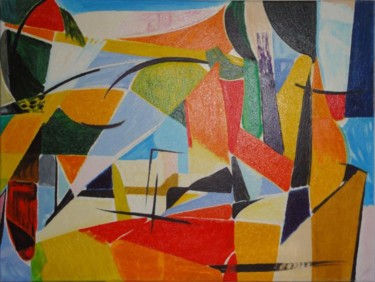 Pintura titulada "Cubisme" por Gaby Mejean, Obra de arte original