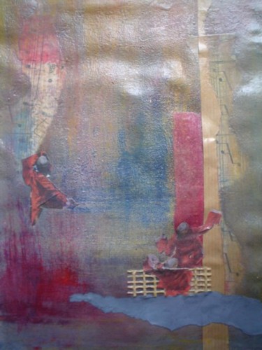 Peinture intitulée "le spectacle co nti…" par Monique Copolata, Œuvre d'art originale, Acrylique Monté sur Carton