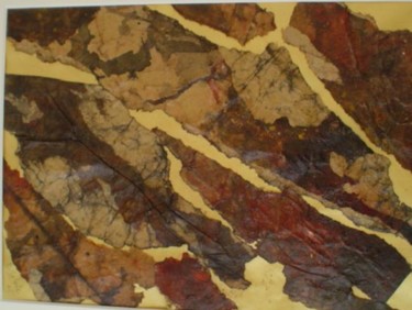 Painting titled "feuilles mortes" by Monique Copolata, Original Artwork, Acrylic