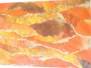 Painting titled "orange" by Monique Copolata, Original Artwork, Acrylic Mounted on Cardboard