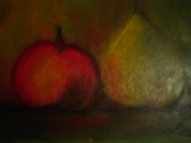 Peinture intitulée "pomme et poire" par Monique Copolata, Œuvre d'art originale, Acrylique Monté sur Châssis en bois