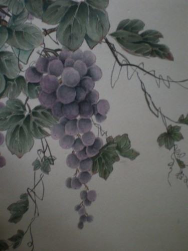 Painting titled "raisin" by Monique Copolata, Original Artwork