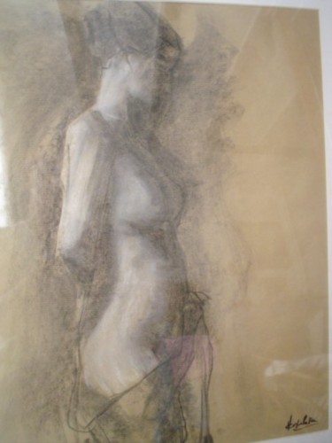 Painting titled "nu" by Monique Copolata, Original Artwork
