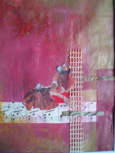 Painting titled "le spectacle commen…" by Monique Copolata, Original Artwork, Acrylic Mounted on Cardboard