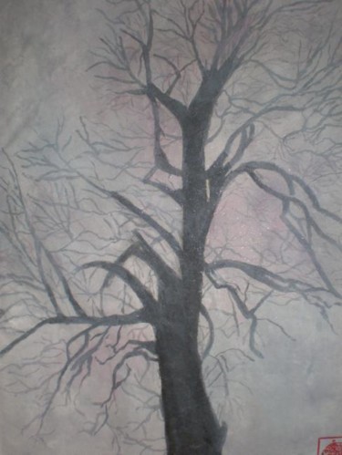 Painting titled "arbre n°2" by Monique Copolata, Original Artwork