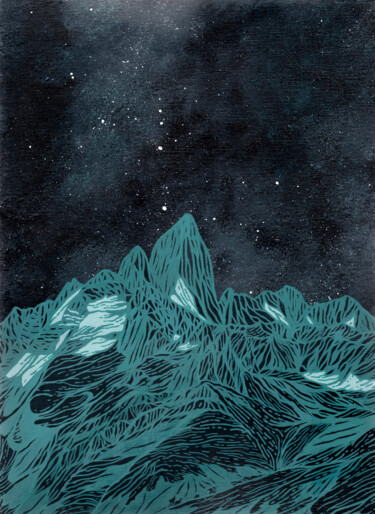 Peinture intitulée "A line in the dark" par Coralie Huon, Œuvre d'art originale, Acrylique