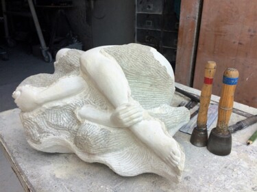 Sculpture titled "Eclosion" by Coralie Quincey, Original Artwork, Stone