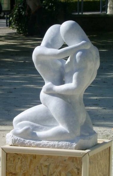Sculpture titled "COUPLE" by Coralie Quincey, Original Artwork, Stone