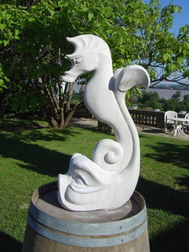 Sculpture titled "HIPPOCAMPE" by Coralie Quincey, Original Artwork, Stone