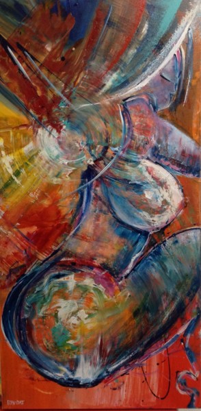 Peinture intitulée "Timidement explosive" par Coraline Ravidat, Œuvre d'art originale, Huile