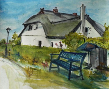 Malerei mit dem Titel "Bauernhaus - Kate a…" von Corason, Original-Kunstwerk, Aquarell