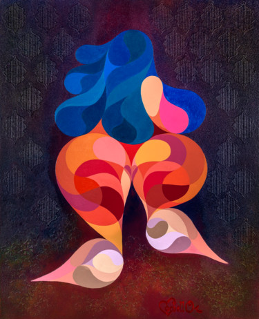 Peinture intitulée "Femme Féline" par Corbello, Œuvre d'art originale, Acrylique