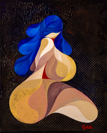 Malerei mit dem Titel "Ame Soeur" von Corbello, Original-Kunstwerk, Acryl