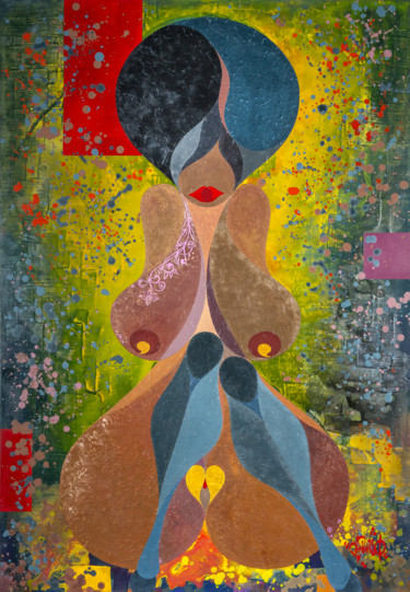 Pintura titulada "Nue Lascive" por Corbello, Obra de arte original, Acrílico