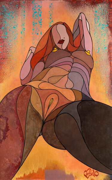 Картина под названием "Contre-Plongée #1" - Corbello, Подлинное произведение искусства, Акрил Установлен на Деревянная рама…