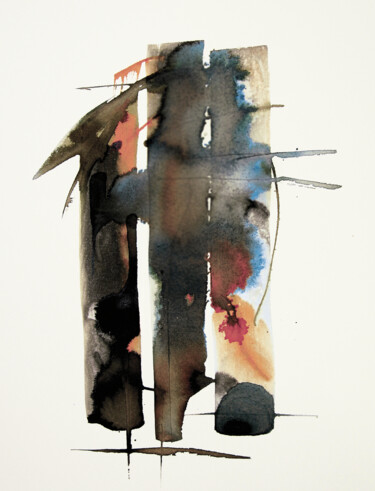Abstract painting 2_22 Peinture intitulée "Abstract painting 2…" par Marjorie Corbran, Œuvre d'art originale, Encre Monté sur Carton