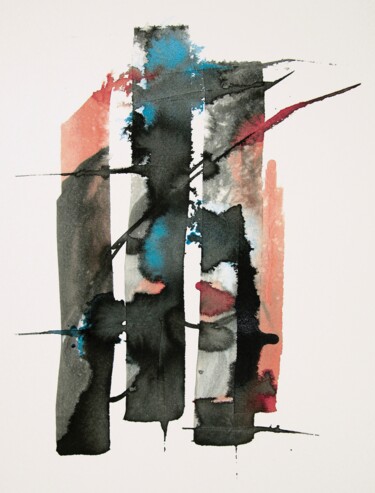 Painting titled "Abstract painting 3…" by Marjorie Corbran, Original Artwork, Ink Mounted on Cardboard