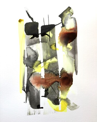 Peinture intitulée "Abstract painting 7…" par Marjorie Corbran, Œuvre d'art originale, Encre Monté sur Carton